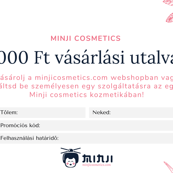 25000 vásárlási utalvány minji cosmetics kozmetika eger
